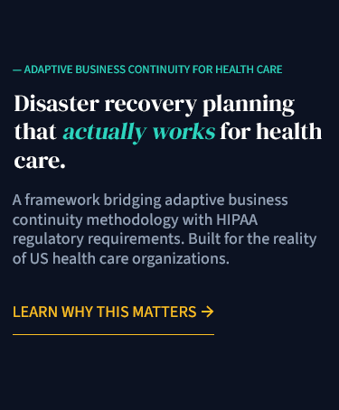 ABC HIPAA Disaster Recovery Planning Methodology Advertisement